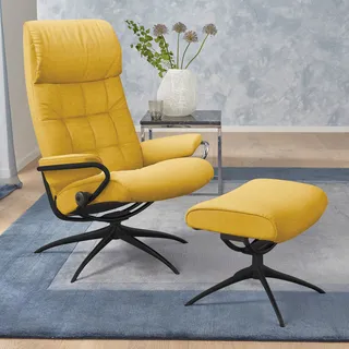 Stressless London Leder 80 x 71 x 116 cm gelb inkl. Hocker