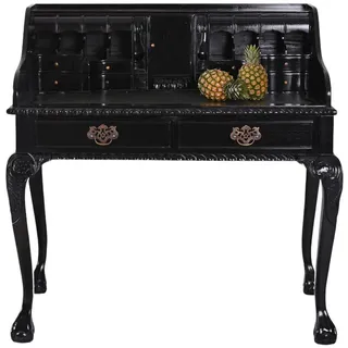 Vintage Sekretär Schwarz Schreibsekretär Schreibtisch Mahagoni Holz Antik Stil