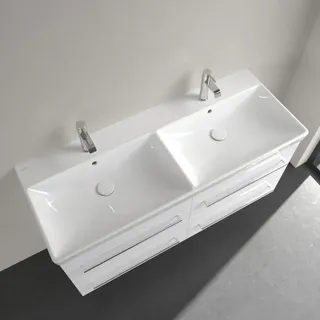 Villeroy & Boch Avento Schrank-Doppelwaschtisch 120 x 47 cm, mit 2 Hahnlöchern, mit Überlauf - Weiß