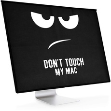 kwmobile Hülle kompatibel mit Apple iMac 21.5" - mit Fach für Apple Magic Keyboard, Magic Mouse und Kabel - Don't Touch My Mac Weiß Schwarz