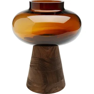 Kare Design Vase Earthy, Braun, 21 cm, Glas, Blumenvase, Dekoration, Handgearbeitet, Gefäß für Blumen