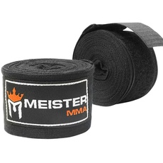 Meister Elite Premium Handbandagen für Erwachsene für MMA und Boxen, 457,2 cm, Schwarz