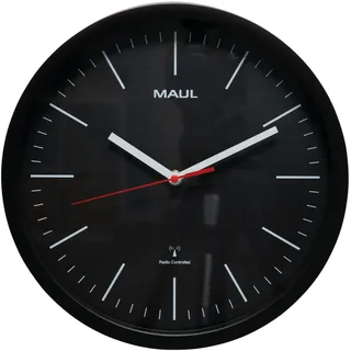 Maul Funkwanduhr MAULjump schwarz Kunststoff, Ø 30,5 cm
