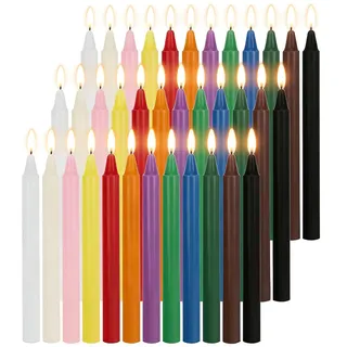 Artisoul 36 Stück Bunte Stabkerzen Tafelkerzen, Ø1,2 cm · 16 cm Lange Kerzen, Rauchfrei & Tropffrei, 12 Farben Spitzkerzen für Geburtstag, Tischdeko, Hochzeit, Weihnachten, Advent, Meditation & Gebet