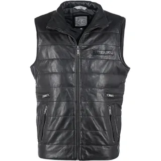 Lederweste JCC "Lederweste 3102179", Herren, Gr. 50, schwarz, Obermaterial: 100% Lammnappaleder LANA. Futter: 100% Polyester PES., Westen Lederweste