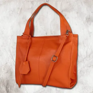 Toscanto Damen Schultertasche Shopper Leder tasche orange OTT155SO