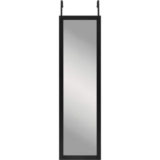 Americanflat 38x130 cm Türspiegel zum Einhängen - Ganzkörperspiegel - Große Spiegelfläche - Bruchsicheres Glas mit Metallbügel zum Aufhängen Badezimmer, Schlafzimmer - MDF-Rahmen Schwarz