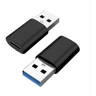 INF USB 3.0 auf Type-C Adapter, Aluminium, 2 Stück, für Daten & Audio Schwarz - Schwarz