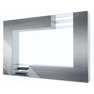 Vladon Wohnwand Anthrazit, Holzwerkstoff, 262x182.5x39 cm, Wohnzimmer, Wohnwände,