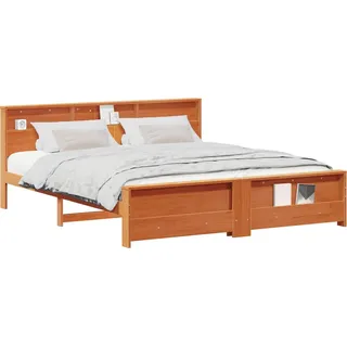 vidaXL Bettrahmen mit Kopfteil Wachsbraun 180 x 200 cm Holzwerkstoff - Braun