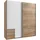 Schwebetürenschrank Emden 180 x 198 x 64 cm Weiß/Braun