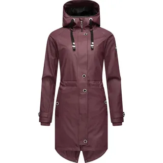 Navahoo Regenmantel Regenjacke Rainy Flower modischer Damen Regenmantel mit Kapuze rot