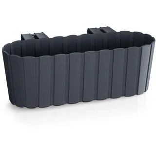 Prosperplast Boardee Hook Blumenkasten Balkonkasten Blumentopf Pflanzkasten 4,9L 383x212x130mm (Anthrazit)