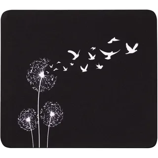 AOKSUNOVA Mauspad Mini 180 x 160 mm Mauspad Klein mit Motiv Mousepad Design Schwarz