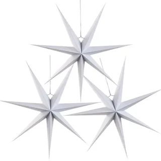SUNBEAUTY 45 cm Papier Stern Dekoration 3er Set Weiß Faltsterne Neuneck Weihnachtsstern Deko für Weihnachtsdeko Hochzeit Geburtstag Tischdeko