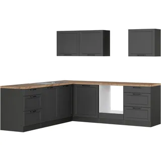 Held Küchen Winkelküche Kempten 240 cm ohne E-Geräte Graphit/Grau