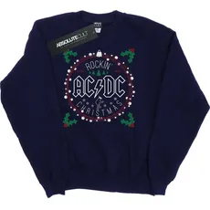 AC/DC, Herren, Pullover, Weihnachten Kreis Baumwolle Sweatshirt, Blau, (M)