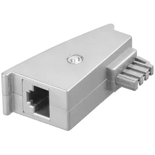 goobay TAE Telefon Adapter Stecker auf Buchse grau
