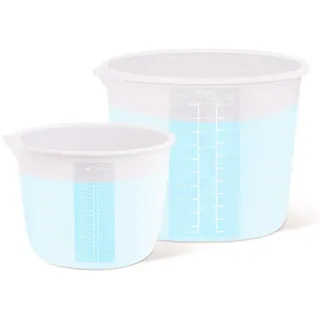 Extra große Silikon Messsbecher Set für Epoxidharz zum gießen 2000ml & 1000ml