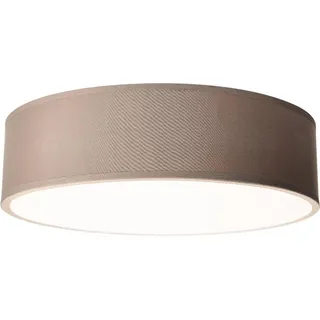 einlicht Deckenleuchte 2-flg. rund Stoff Ø 38 cm taupe/braun