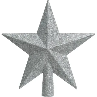 Stern-Christbaumspitze, Glitzer, 19x19 cm, silber - Silber