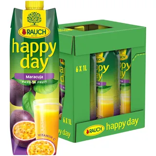 Happy Day Rauch Happy Day Maracuja | mit viel Vitamin C | exotischer Zauber und intensiver Geschmack | 6x 1l Tetra Prisma