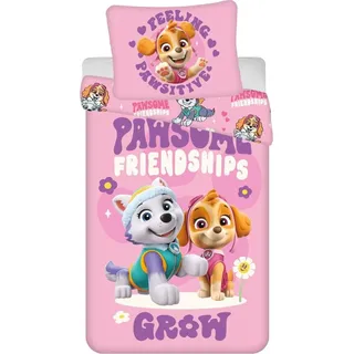 Paw Patrol Pawsome Freundschaft Rosa 140 x 200 cm + 70 x 90 cm