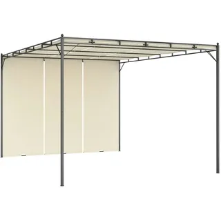 vidaXL Gartenpavillon 4 x 3 m inkl. 4 Seitenteile Creme/Beige