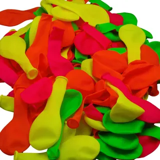 uv floor uvfloor UV FLOOR - 100 Luftballons Neon - Ballon Spezial Schwarzlicht - 4 leuchtende Farben - Fluoreszierend - Latex - Durchmesser 23cm
