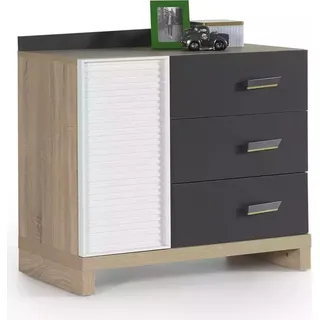 Kinderkommode Kommode Schrank Kinderzimmerregal Grau Holz Moderne Neu - Grau