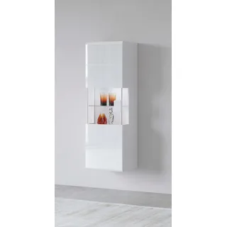 INOSIGN Hängevitrine »Toledo,Höhe 159 cm trendige Glasvitrine mit dekorative MDF-Front«, Vitrine mit Glasfront, ohne Beleuchtung, viel Stauraum, hochglanz, weiß