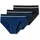 Slip 3PACK unifarben blau/schwarz XL