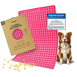Collory Backmatte Hundekekse für MINI HALBKUGEL (1cm Ø) Leckerlis, Silikon Backform, Backunterlage für Backblech, Diätmatte, Hitzebeständig, Lebensmittelecht & Bpa-frei