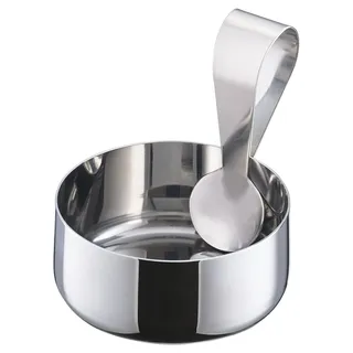 Zone Denmark Rocks Snackschale mit Löffel, Edelstahl Schüssel, Servierschale für Snack, Dip, Tapas und Süßigkeiten, Durchm. 8,5 cm, Höhe 3,8 cm, Polierter Edelstahl