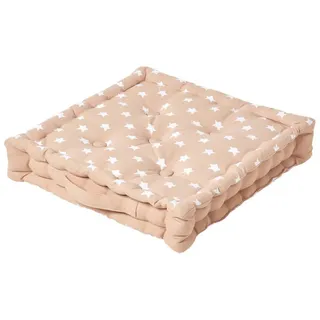 Homescapes Sitzkissen Sterne beige 50/50/10 cm , Textil , Stern/Sternzeichen , Füllung: Polyester , Quadratisch , 50x10x50 cm , Oeko-Tex® Standard 100 , Heimtextilien, Wohntextilien, Kissen