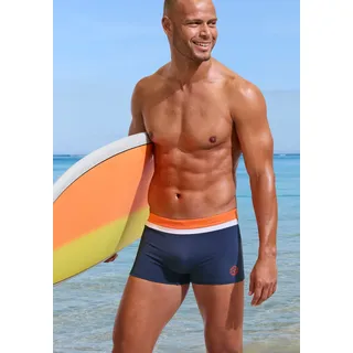 Chiemsee Boxer-Badehose mit farblich abgesetztem Bund, marine, orange