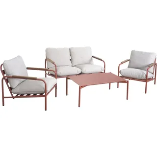 MCW Gartengarnitur O11 4-teilig Olefin Terrakotta Polster Beige