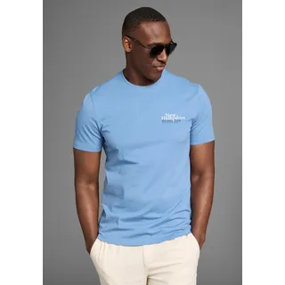 delmao DELMAO, T-Shirt mit dezentem Logo-Schriftzug im Club-Design, blau,