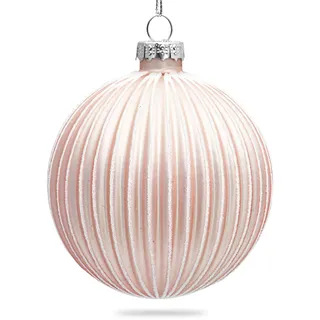 SIKORA Highlights 4er Set ausgefallene Christbaumkugeln aus Glas Rosa besondere Weihnachtskugel Christbaumschmuck, Farbe | Modell:Modell Helsinki rosa, Höhe in cm:8 cm