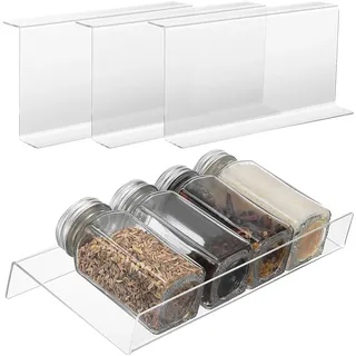 Gatuida 4-Teiliges Erweiterbares Gewürzorganizer Set Für Küchenschubladen Transparent Acryl Schubladen Organizer Gewürzregal Platzsparend Verstellbar Für Ordnung in Der Küche