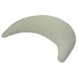 Theraline Musselinmond inkl. Bezug aus 100% Baumwolle, Stillkissen, Bauchstützkissen, Kuschelkissen, Reisekissen (Salbei)