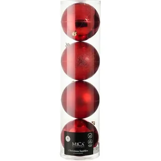 Mica Decorations Kugel-Set Bruchfest Ø 20 cm Rot 4 Stück