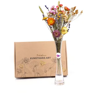 Kunstharz.Art Echte & natürliche getrocknete Blumen - DIY Mini Blumenstrauß Set, Geschenk Muttertag & Ostern, Osterdekoration & Trockenblumen Boho Deko & Gastgeschenk Hochzeit, Dekoration Frühling