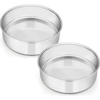 Homikit Edelstahl Runde Kuchenformen 16cm 2er-Set spülmaschinenfest