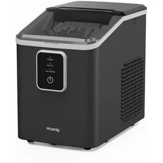 h.koenig Eiswürfelmaschine KUB12 – 12 kg in 24 Stunden, 2 Eiswürfelgrößen, tragbar, kompakt, leise, 1 l, Eiswürfel in 6 Minuten, Eisschaufel