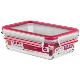 Emsa Frischhaltedose Glas rechteckig rot 6,8 cm 0,7 l