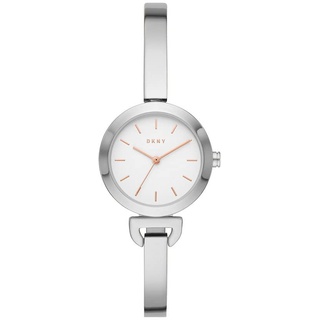 DKNY Damenuhren Uptown D, Dreizeigeruhrwerk, 28mm Silbernes Aluminiumgehäuse mit Edelstahlarmband, NY2991