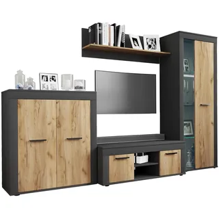 VCM TV-Board »VCM TV Möbel 4-tlg. Wohnwand mit ausreichend Stauraum Fernsehschrank Anbauwand ¿ Usilo L« VCM Usilo, grau