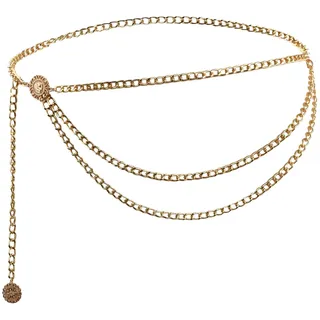 Focenat Taillenkette, Mehrschichtiger Taillenkettengürtel, Kettengürtel Gold, Gürtel Metall Damen, Verstellbare Taille Kette, Damen Gürtel für Frauen, Blusen, Jacke, Jeans, Kleider