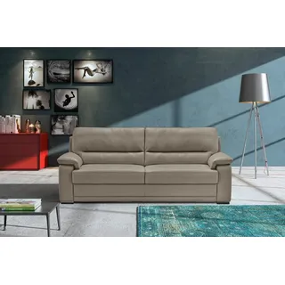 Egoitaliano 2,5-Sitzer "Doris, modernes Designersofa, Ledersofa mit erstklassiger Sitzqualität" edle Detailverarbeitung, perfekte Polsterung, aus hochwertigem Leder, taupe
